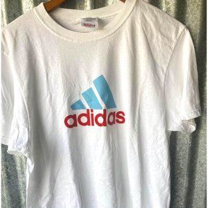 Vintage Adidas Shirt Mens Large Red White Blue